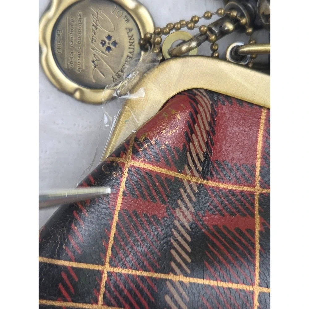 PATRICIA NASH LAUREANA Tartan Frame Bag Plaid Kisslock 10th Anniv Chain Strap‎